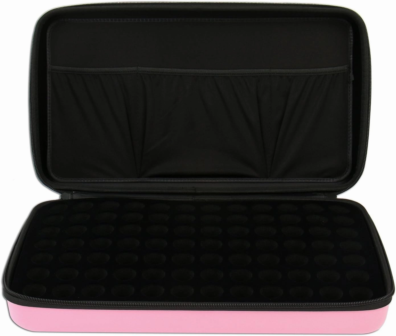 Essential Oils Carrying Case for 5ml, 10ml and 15ml Bottles - Hard Shell Exterior Storage Organizer Holds doTerra and Endless Others by Soothing Wellness Essentials (Rose Pink, 84 Oils)