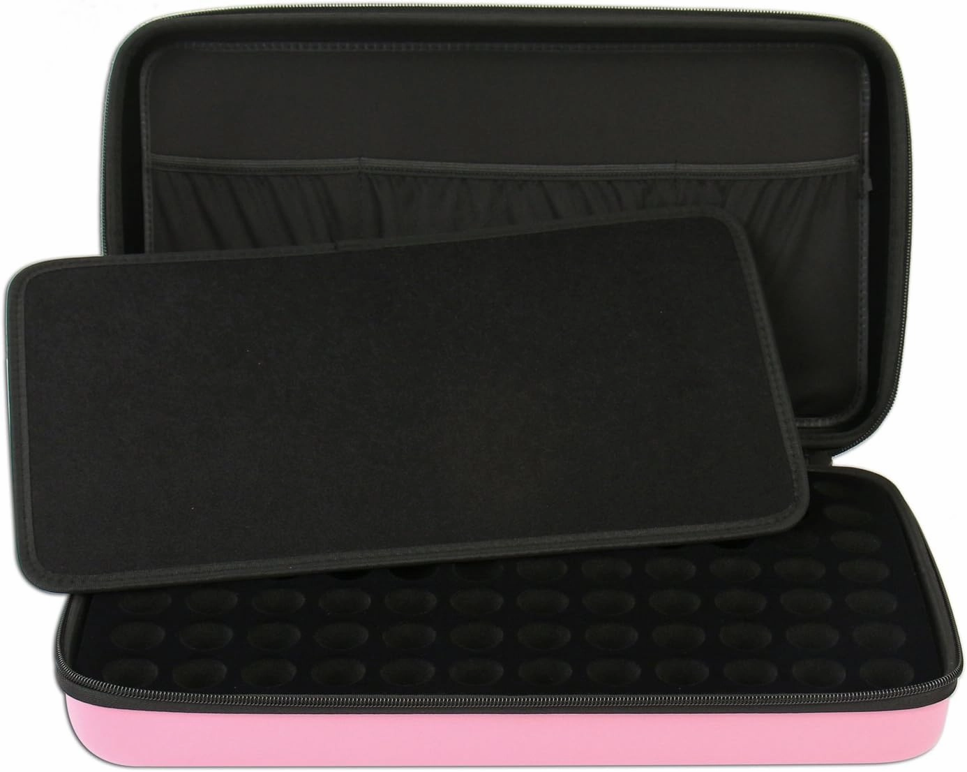 Essential Oils Carrying Case for 5ml, 10ml and 15ml Bottles - Hard Shell Exterior Storage Organizer Holds doTerra and Endless Others by Soothing Wellness Essentials (Rose Pink, 84 Oils)