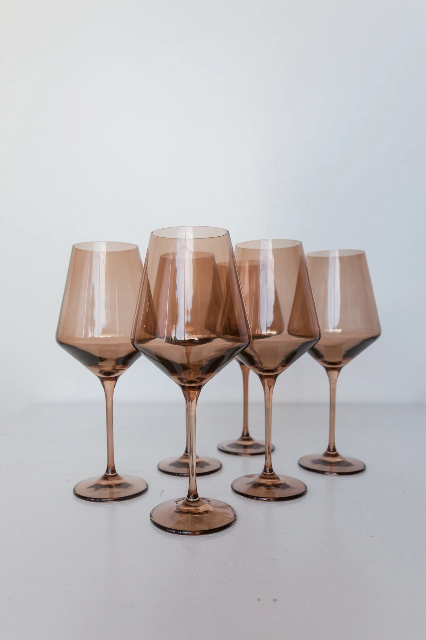 Estelle Colored Wine Stemware (Amber Smoke)
