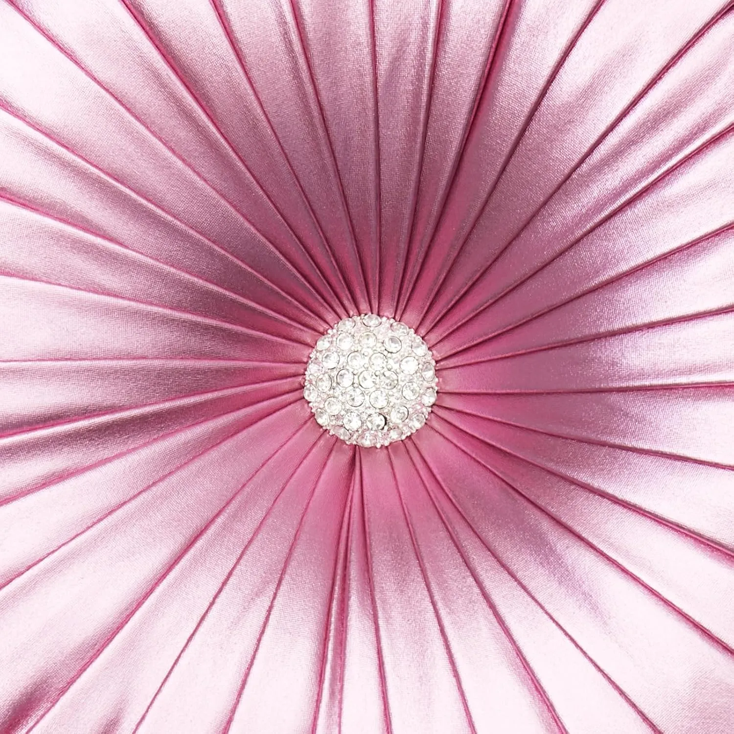 EUCIOR Round Throw Pillows,Blush Pink Throw Pillow,Soft Spandex Fabric,Pumpkin Pleated Handmade Pink Metallic Round Decorative Pillow for Sofa Bedroom Livingroom