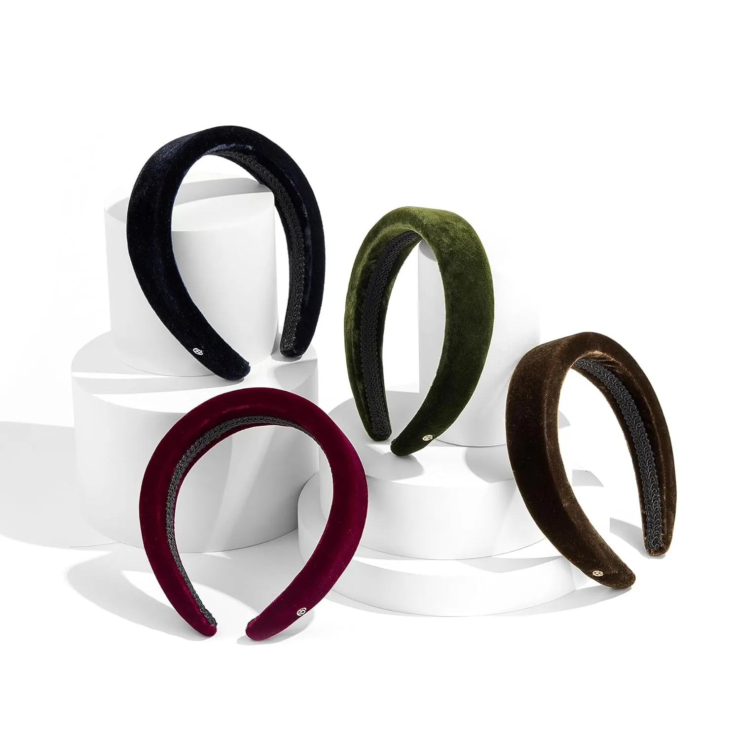 EVITA PERONI Thick Red Velvet Wide Headband for Women Soft Headband No Slip Comfortable Wearing Fashion Hair Band