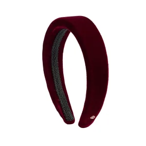 EVITA PERONI Thick Red Velvet Wide Headband for Women Soft Headband No Slip Comfortable Wearing Fashion Hair Band