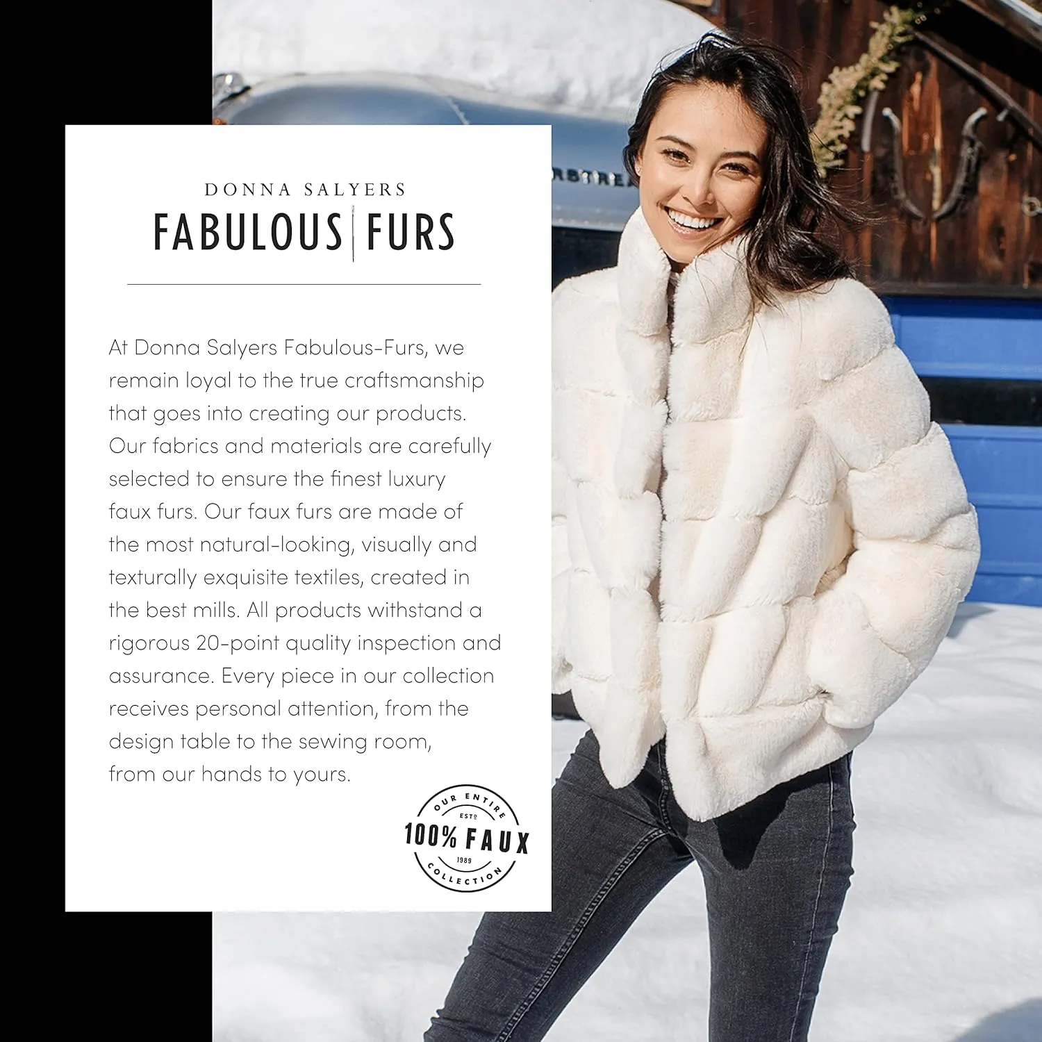 Fabulous-Furs Donna Salyers Cape Fox Faux Fur Shawl Collar Coat