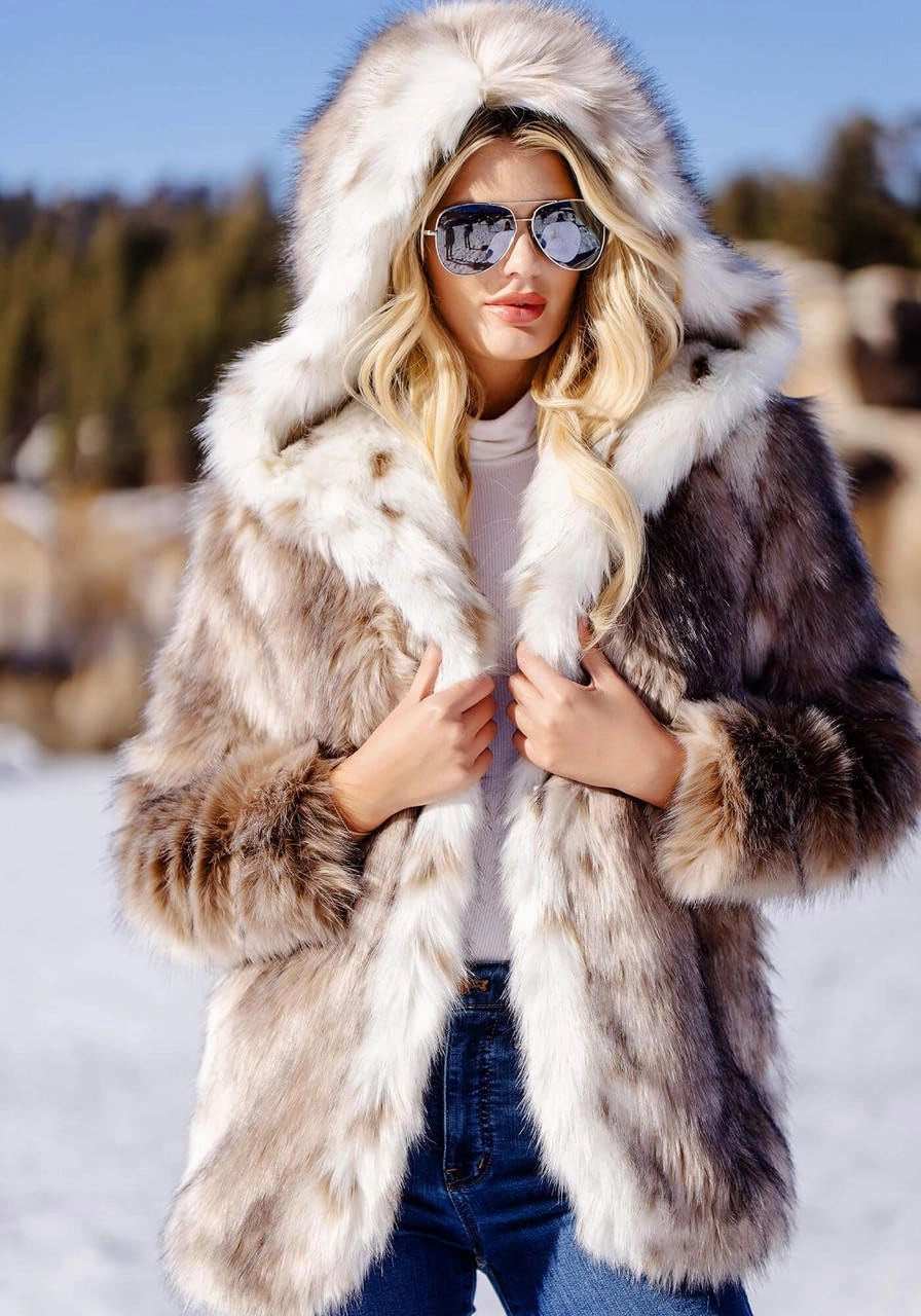 Fabulous-Furs Donna Salyers Fox Faux Fur Hooded Coat