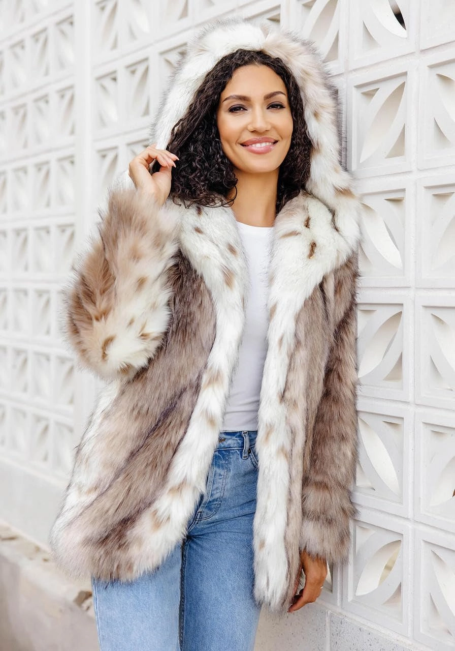 Fabulous-Furs Donna Salyers Fox Faux Fur Hooded Coat
