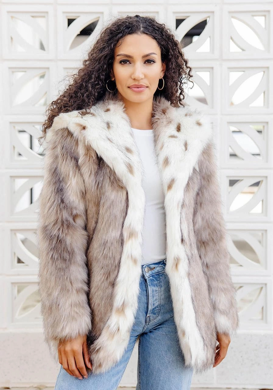 Fabulous-Furs Donna Salyers Fox Faux Fur Hooded Coat