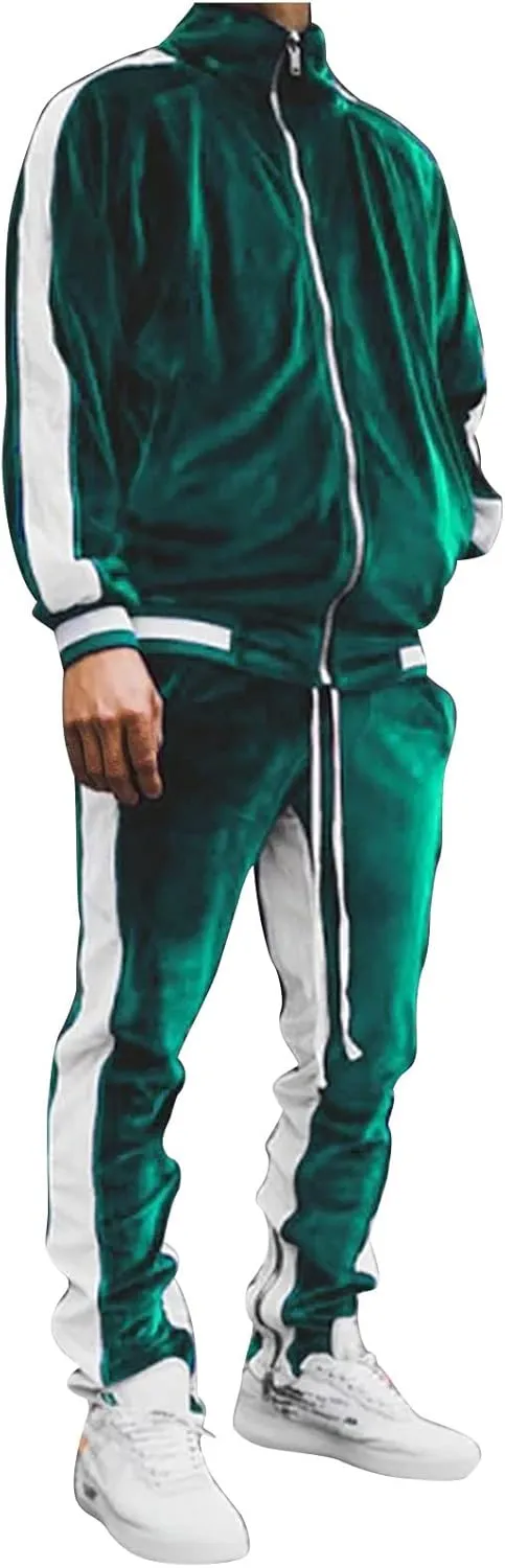 Fall Outfits for Men 2023 Trendy Long Sleeve Full Zip Sweatshirt With Pocket Tracksuit Set Running Sports 2 Piece