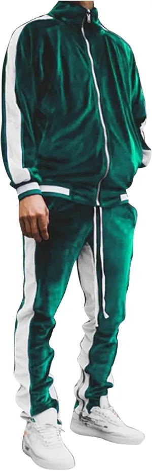 Fall Outfits for Men 2023 Trendy Long Sleeve Full Zip Sweatshirt With Pocket Tracksuit Set Running Sports 2 Piece