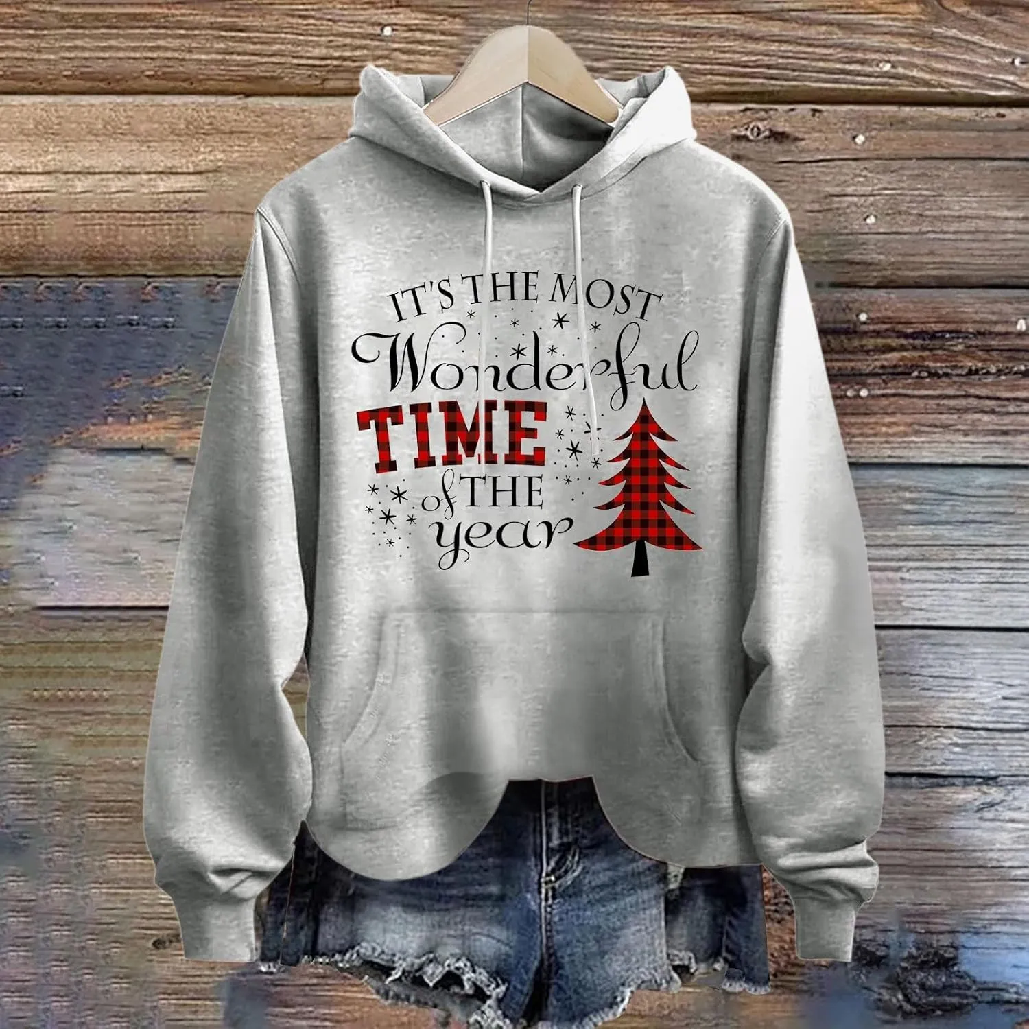Fall Womens Clothes Printed Long Sleeve Hooded Sweatshirt Top Womens Long Coat Womens Shirt Vintage