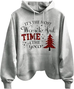 Fall Womens Clothes Printed Long Sleeve Hooded Sweatshirt Top Womens Long Coat Womens Shirt Vintage