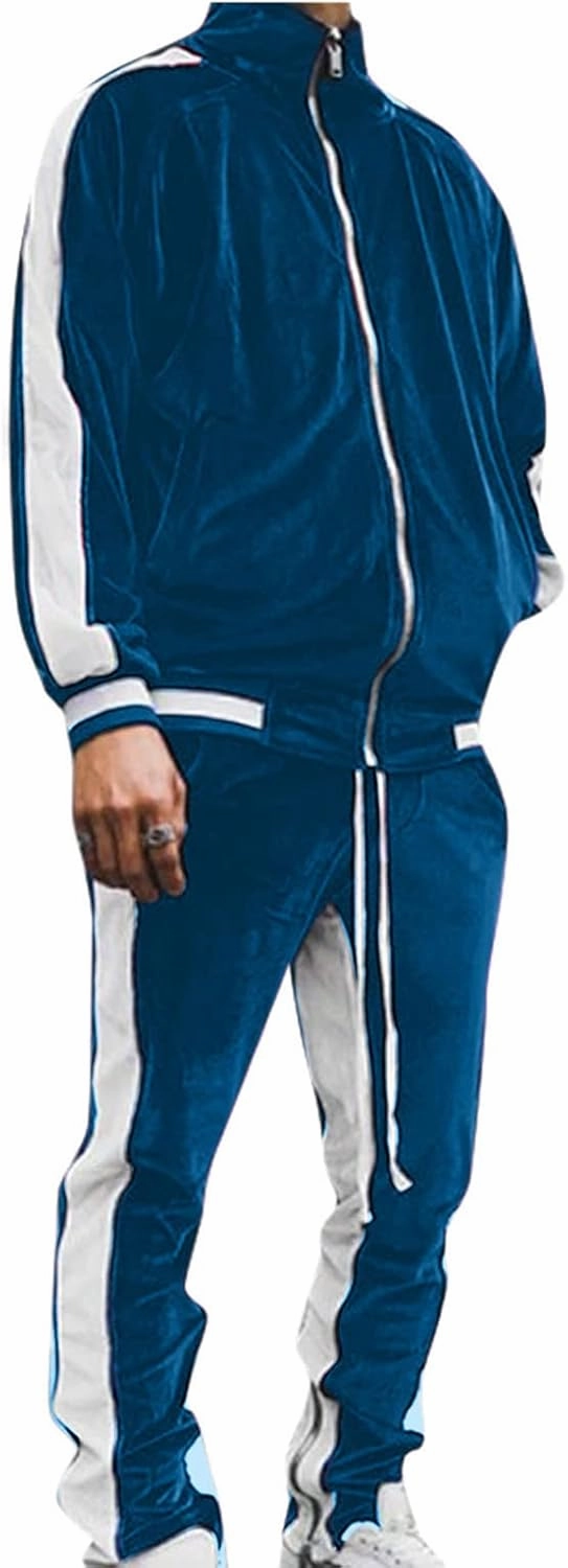 Fall Outfits for Men 2023 Trendy Long Sleeve Full Zip Sweatshirt With Pocket Tracksuit Set Running Sports 2 Piece