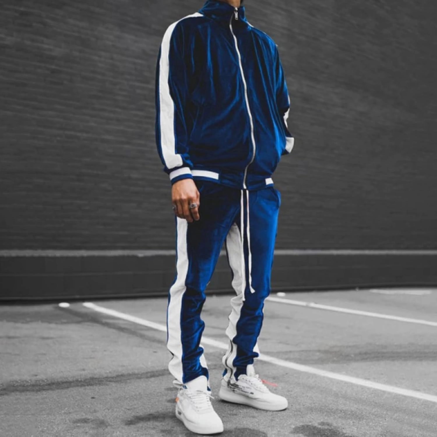Fall Outfits for Men 2023 Trendy Long Sleeve Full Zip Sweatshirt With Pocket Tracksuit Set Running Sports 2 Piece