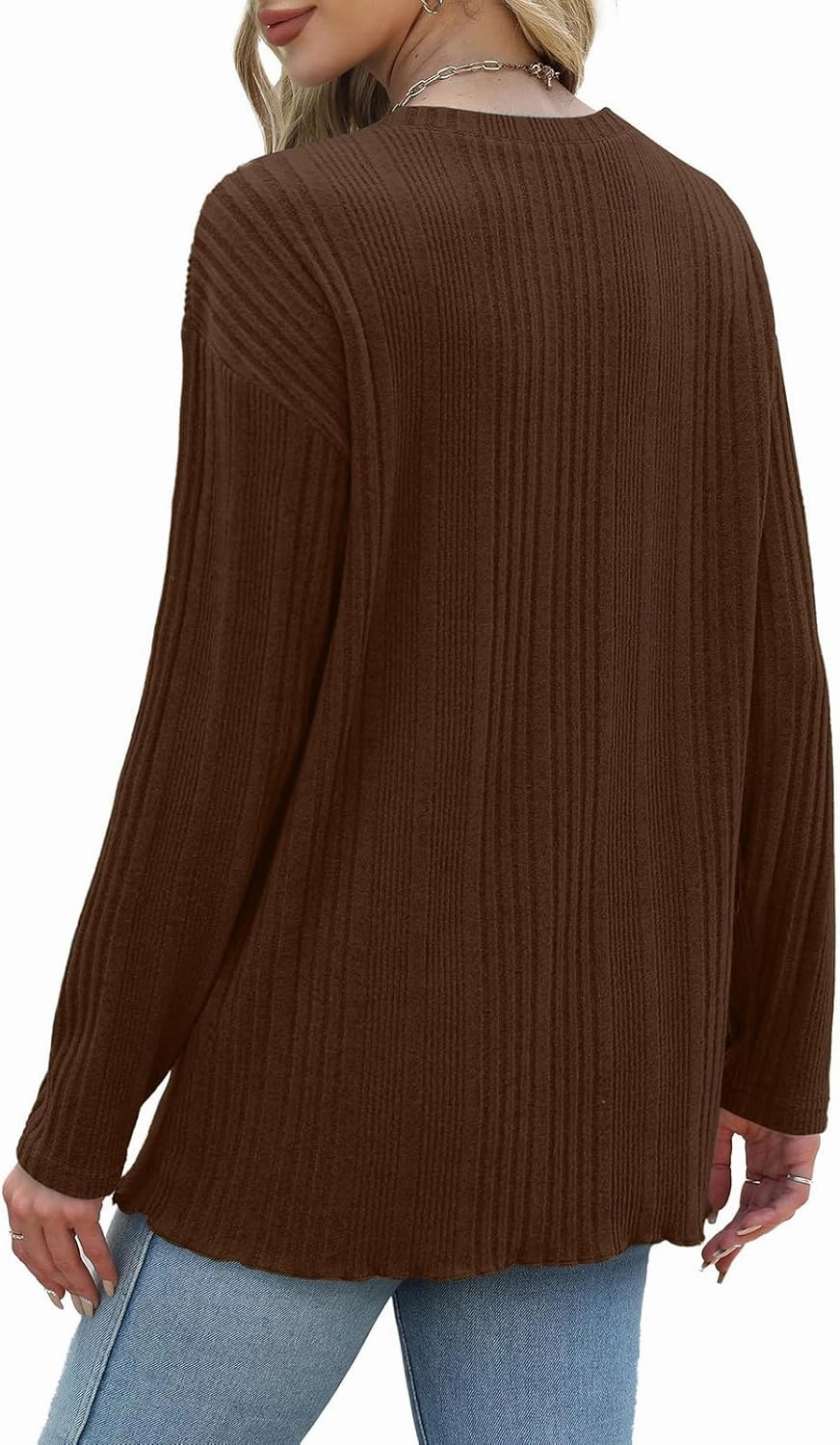 Fall Tshirts Shirts for Women 2024 Casual Knit Long Sleeve Pullover Tops Round Neck Lightweight Sweaters Blouse
