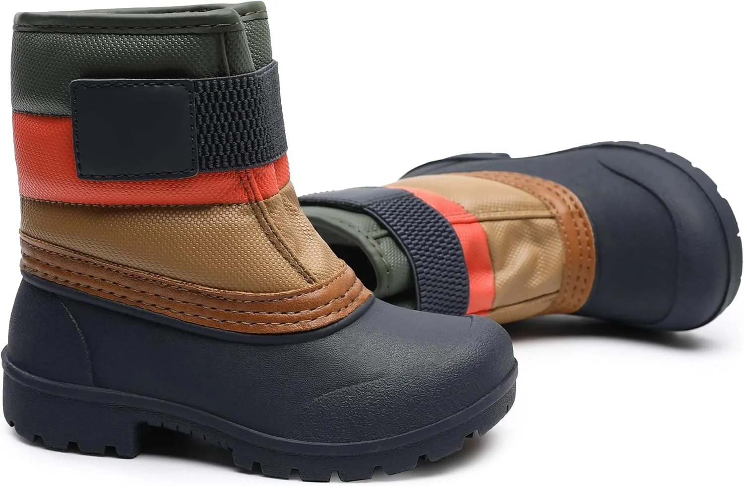 festooning Toddler Snow Boots Boys Girls Waterproof Velvet Liner Warm Boot Non-Slip Elastic Band Shoes Kids Winter Boots