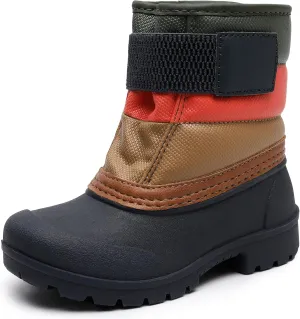 festooning Toddler Snow Boots Boys Girls Waterproof Velvet Liner Warm Boot Non-Slip Elastic Band Shoes Kids Winter Boots