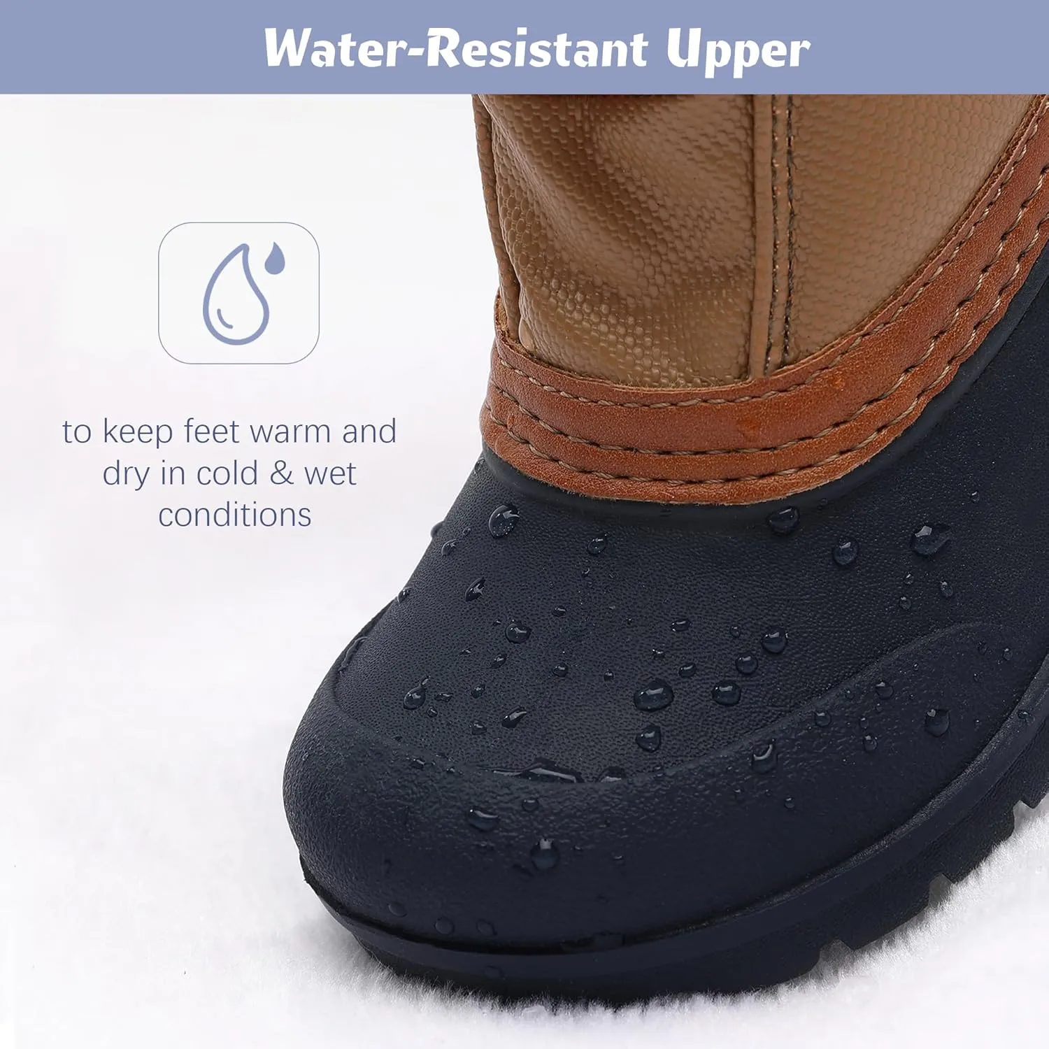 festooning Toddler Snow Boots Boys Girls Waterproof Velvet Liner Warm Boot Non-Slip Elastic Band Shoes Kids Winter Boots