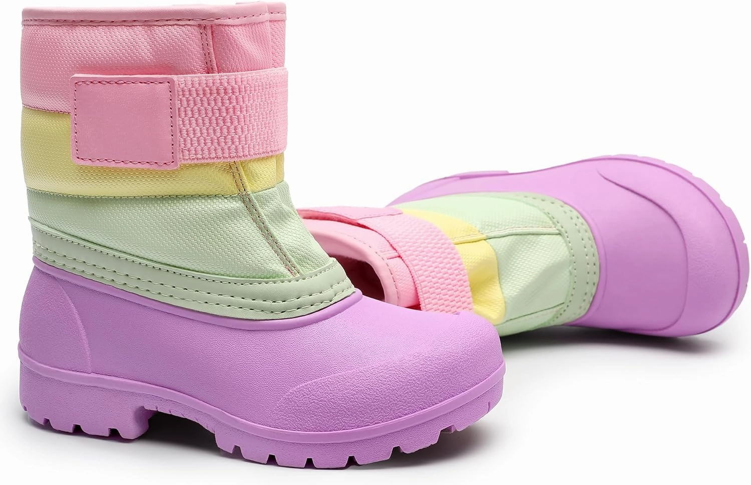 festooning Toddler Snow Boots Boys Girls Waterproof Velvet Liner Warm Boot Non-Slip Elastic Band Shoes Kids Winter Boots
