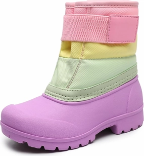 festooning Toddler Snow Boots Boys Girls Waterproof Velvet Liner Warm Boot Non-Slip Elastic Band Shoes Kids Winter Boots