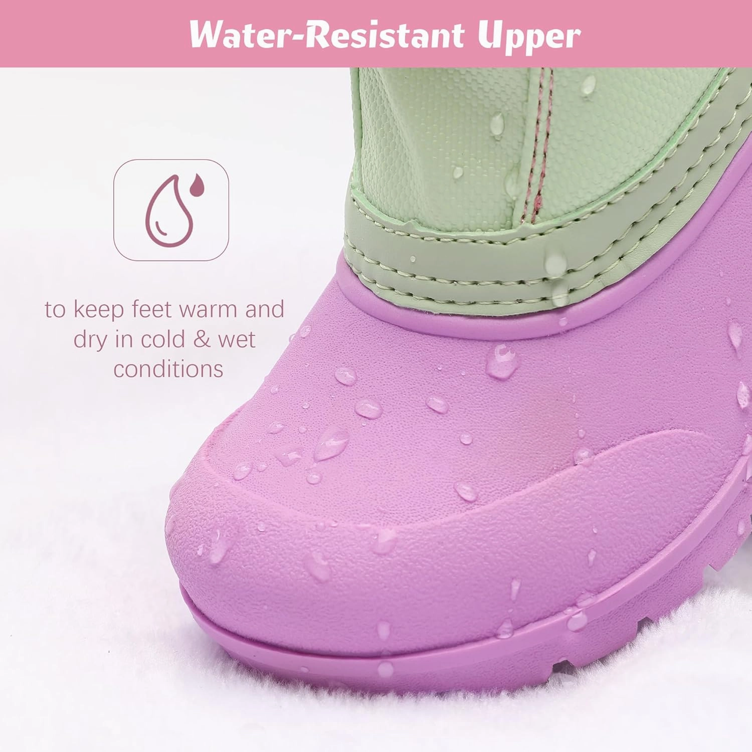 festooning Toddler Snow Boots Boys Girls Waterproof Velvet Liner Warm Boot Non-Slip Elastic Band Shoes Kids Winter Boots