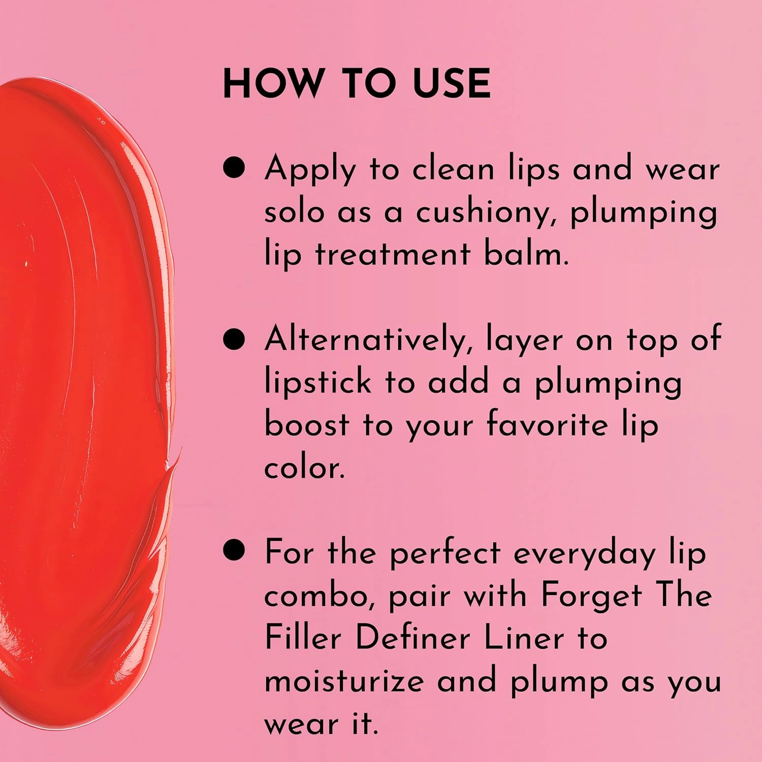 Forget the Filler Lip Plumping Line Smoothing Tinted Balm, Cherry Vanilla, Red, 0.09 Ounce
