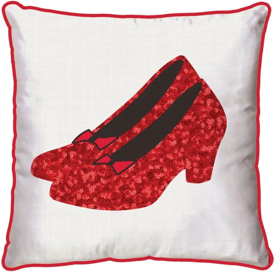 Franco Wizard of Oz Sequin Ruby Slippers Super Soft Plush Square Decorative Pillow, 16 in, (Officially Licensed Product) Collectibles