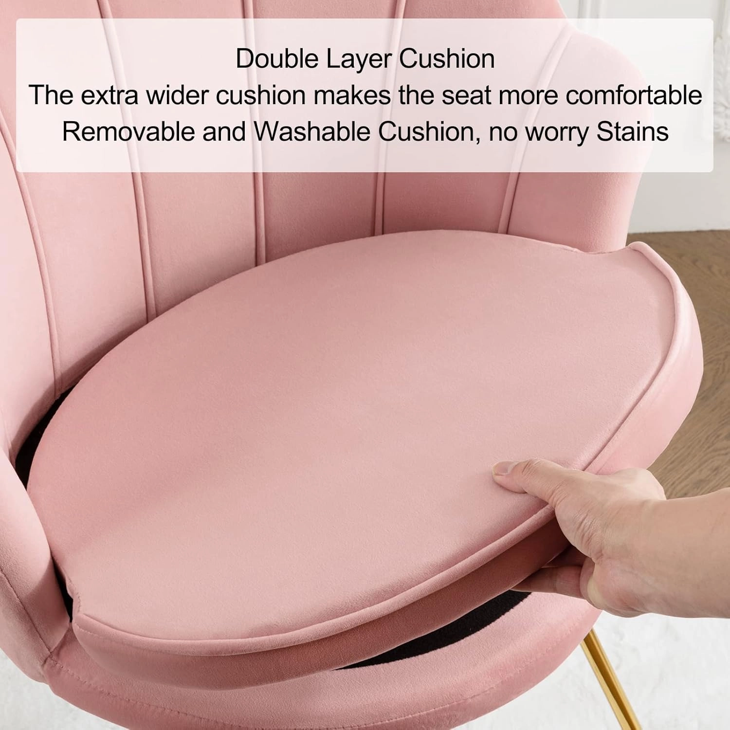 Furnimart Velvet Accent Chair - Back with Gold Legs, Living Room & Bedroom Use, Pink
