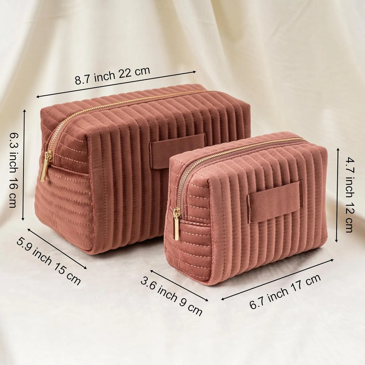 Gift for Women Plush Velvet Large Makeup Bag for Trave | Large Capacity Trave Cosmetic Bag | Makeup Bags for Mother, Wife, Friends Wedding Gift Birthday Gift, Pink