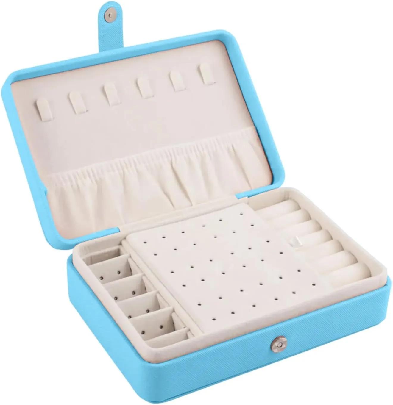 Girls Jewelry Box,2025 New 2 Layers Portable PU Leather Jewelry Organizer with Removable Tray,Jewelry Case,Large Jewelry Box for Ring Necklace Earring Christmas Gifts Bracelets