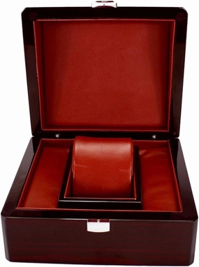 Glossy Wood Watch Bracelet Leather Pillow Box Jewelry Organizer Necklace Stand Display Jewelry and Watch Storage Organizer Jewelry Display Box (A)
