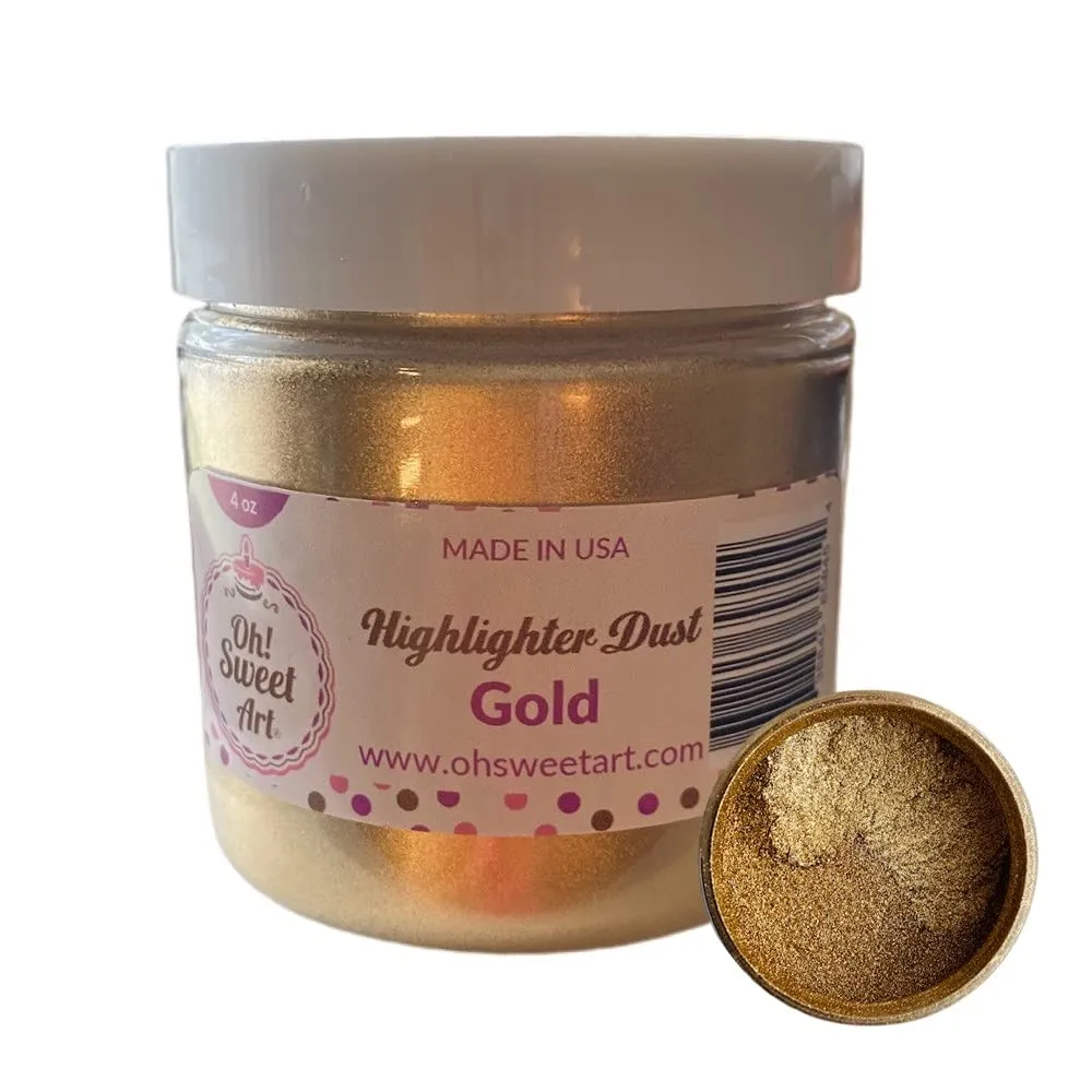 GOLD HIGHLIGHTER DUST, METALLIC, 4 Oz OUNCES By Oh! Sweet Art