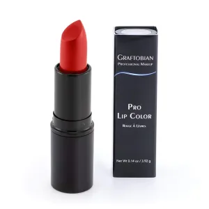 Graftobian Professional Color Lipstick - Ultra Long-Wearing, Comfortable Texture, Full Range of HD Shades, For All Skin Tones and Undertones, Velvety Smooth Semi-Matte Finish, Red
