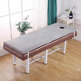 Gray,190 * 75cm, High Density Sponge Massage Table Topper Lash Bed Topper with Elastic Band 5Cm Massage Table Padding Topper with Hole Spa Bed Padding for Beauty Salon Square Head