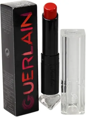 Guerlain La Petite Robe Noire Deliciously Shiny Lip Color # 022 Red Bow Tie Lipstick for Women, 0.09 Ounce