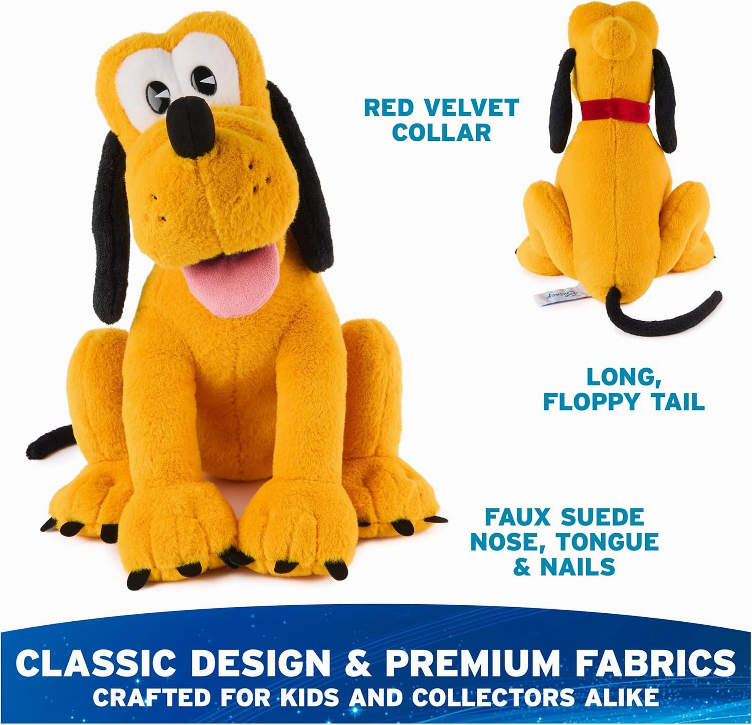 GUND Disney Official Pluto Classic Plush, Mickey and Friends, Deluxe Collector Stuffed Animal for Ages 1 and Up, Yellow, 14”