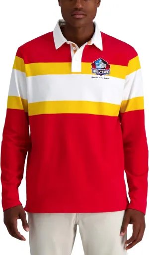 Haggar Pro Football Hall of Fame Long Sleeve Striped Rugby Shirt
