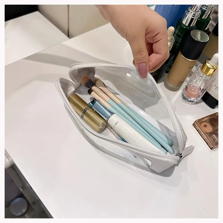 Hand makeup bag, brow pencil bag, lipstick makeup brush storage bag, portable bag (light gold)