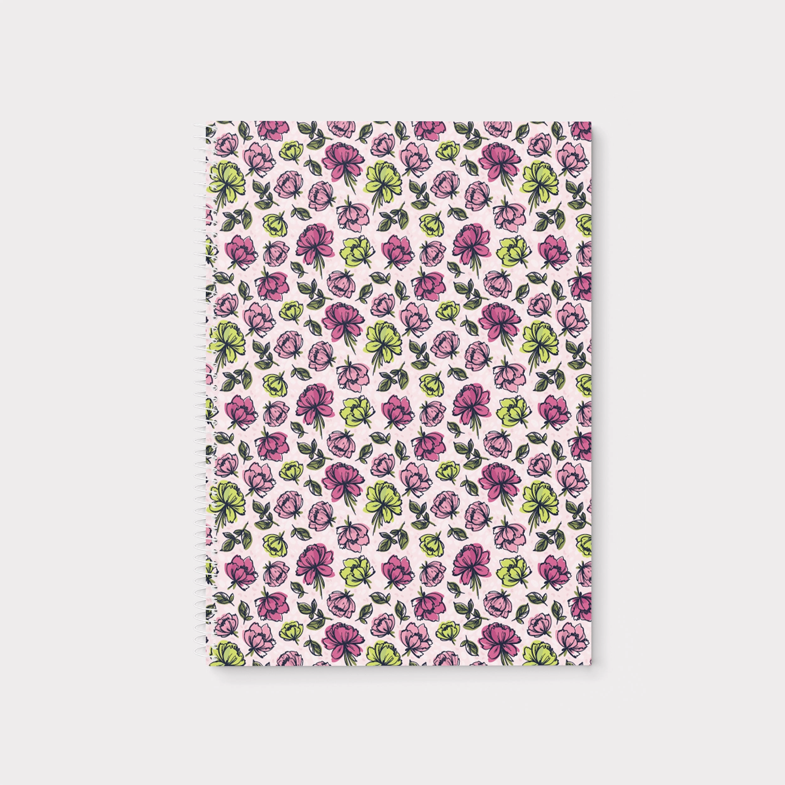 Happy Floral Personalized Spiral Notebook - 2 sizes