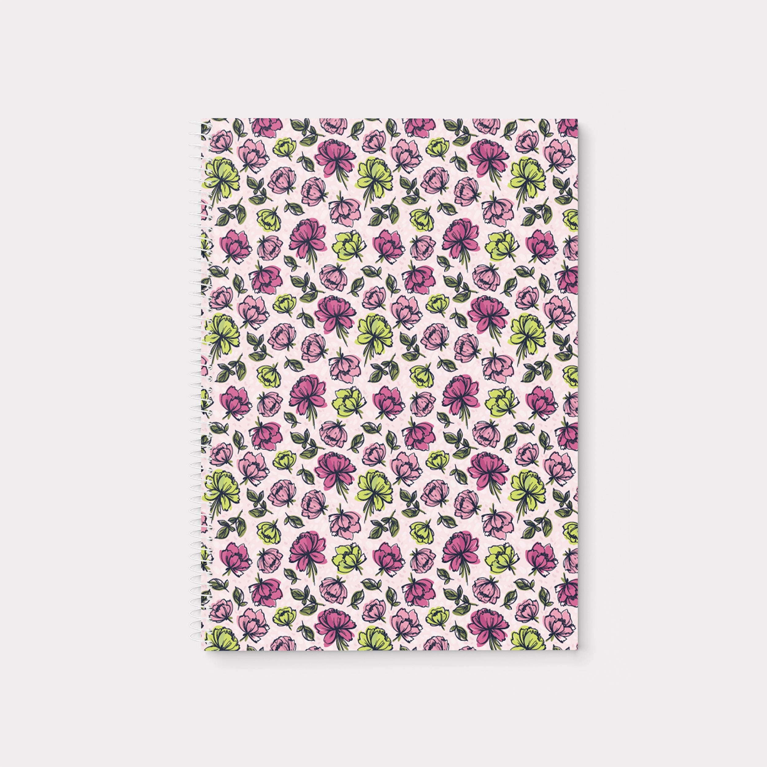 Happy Floral Personalized Spiral Notebook - 2 sizes