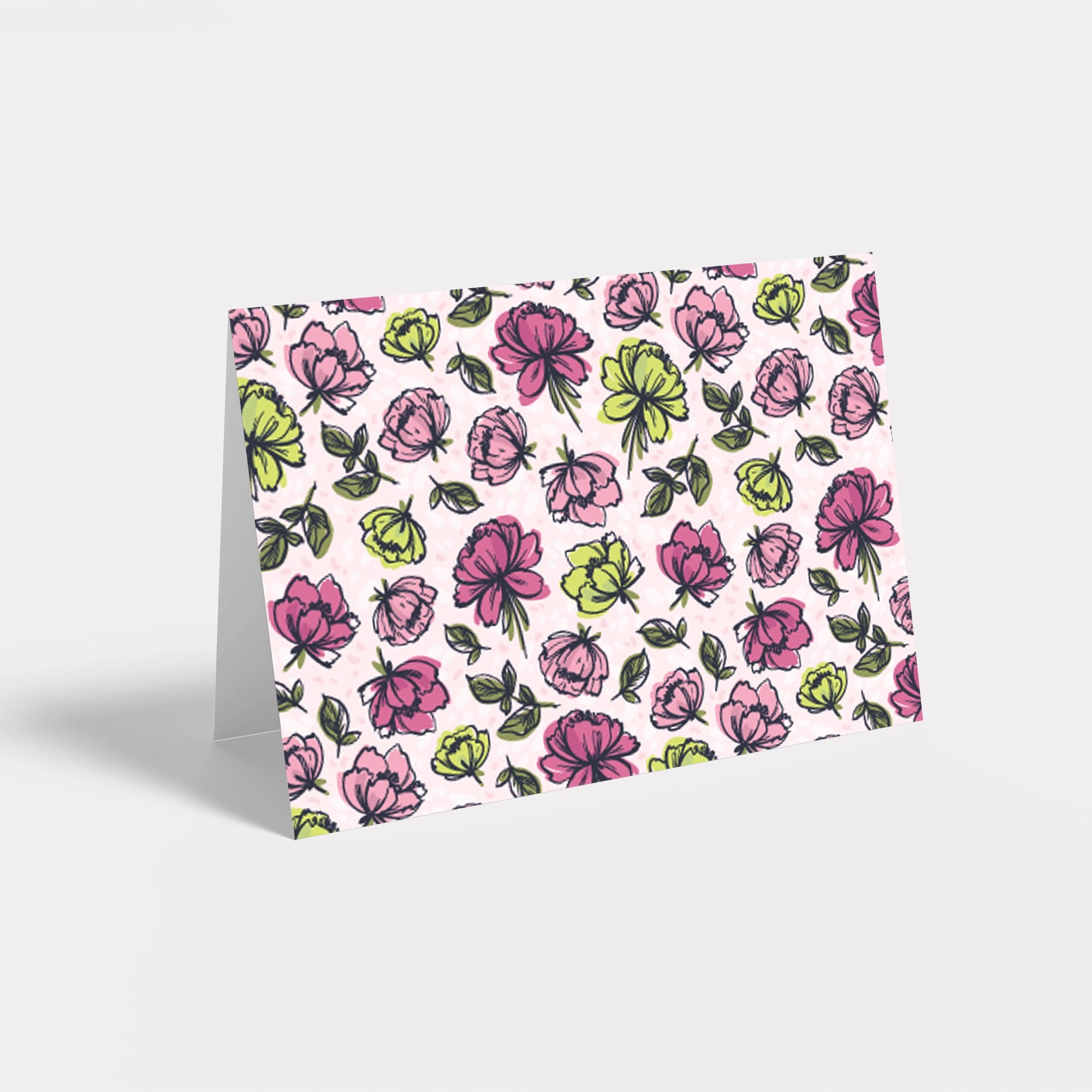 Happy Floral Personalized Stationery - Flat or Folded with Envelopes