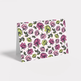 Happy Floral Personalized Stationery - Flat or Folded with Envelopes