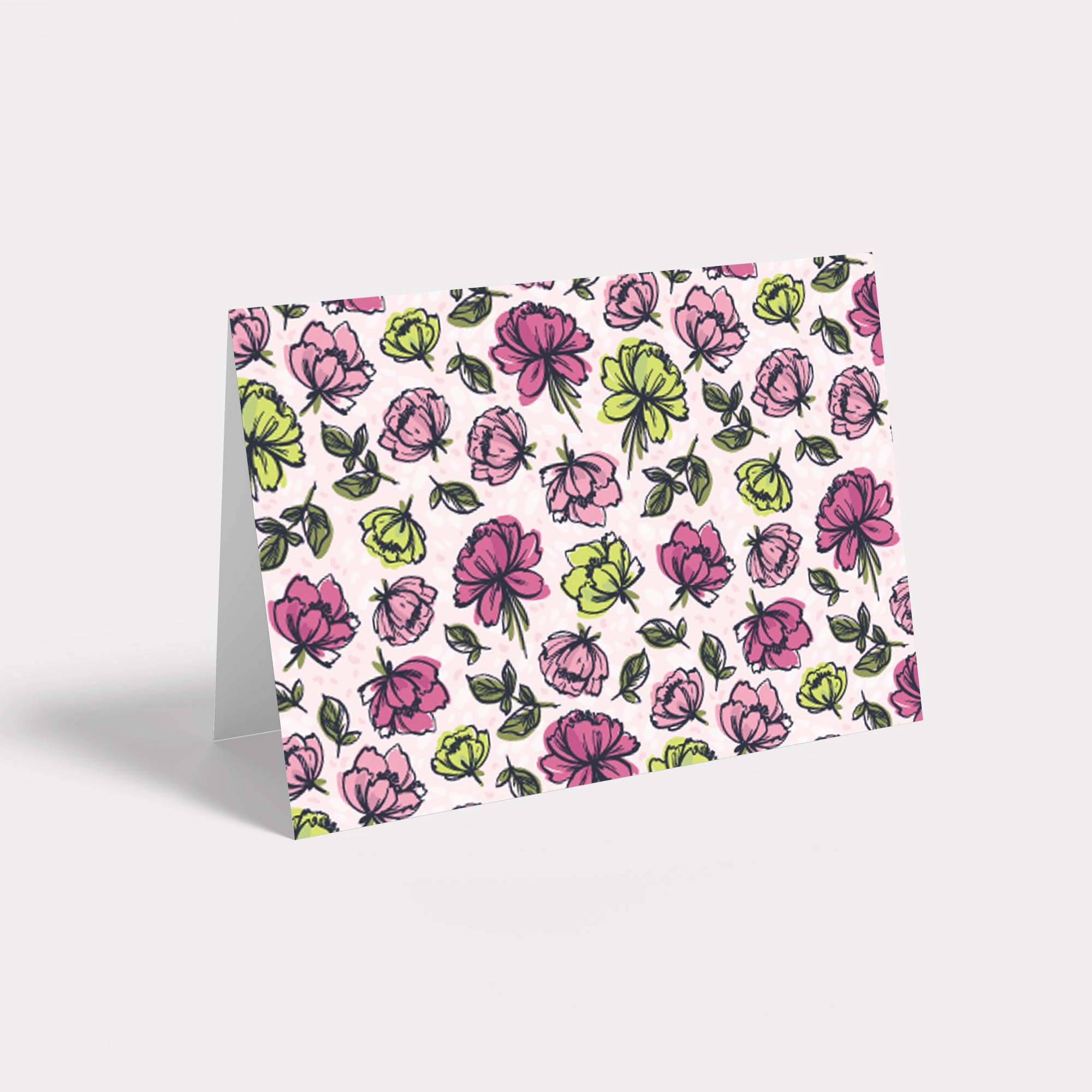 Happy Floral Personalized Stationery - Flat or Folded with Envelopes