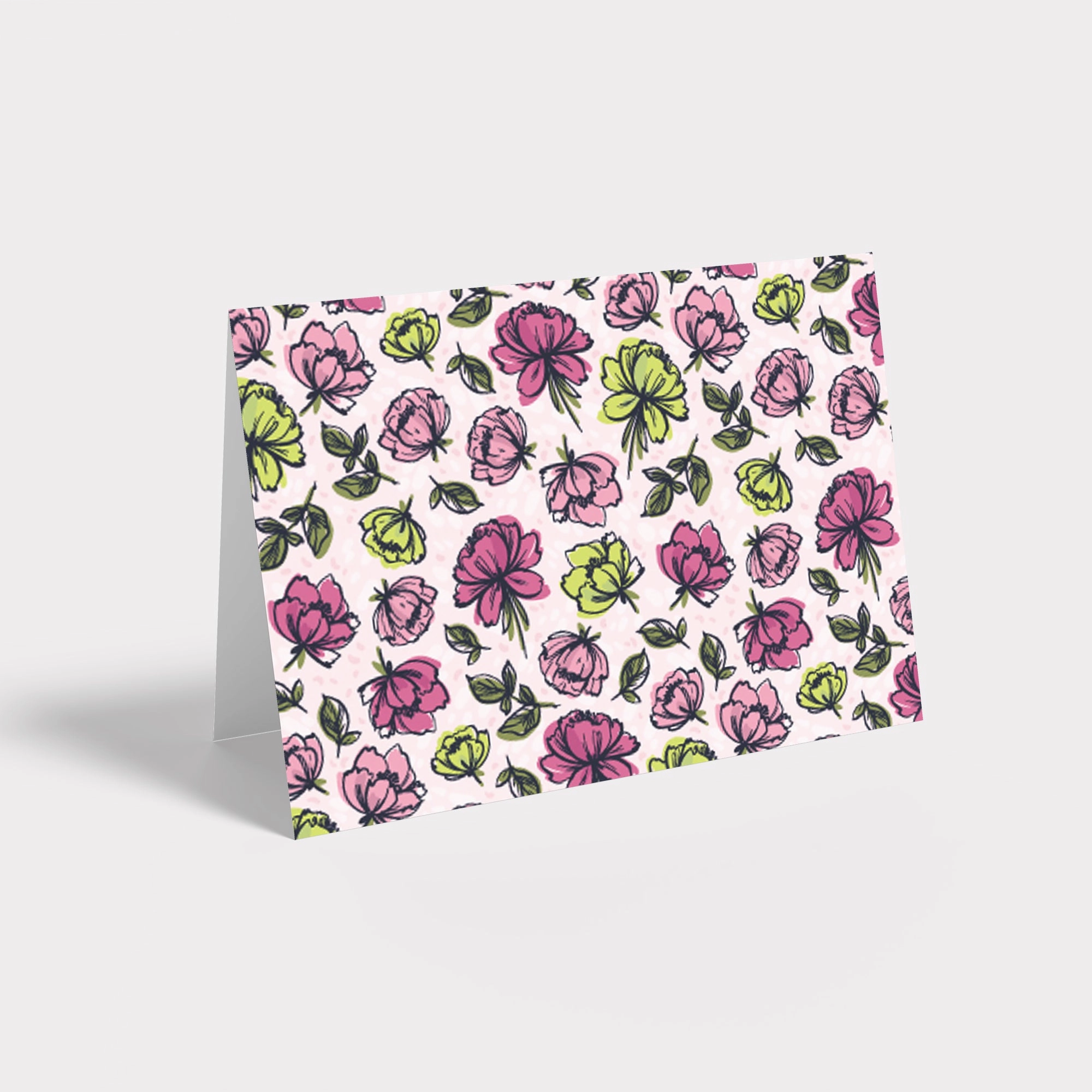 Happy Floral Personalized Stationery - Flat or Folded with Envelopes