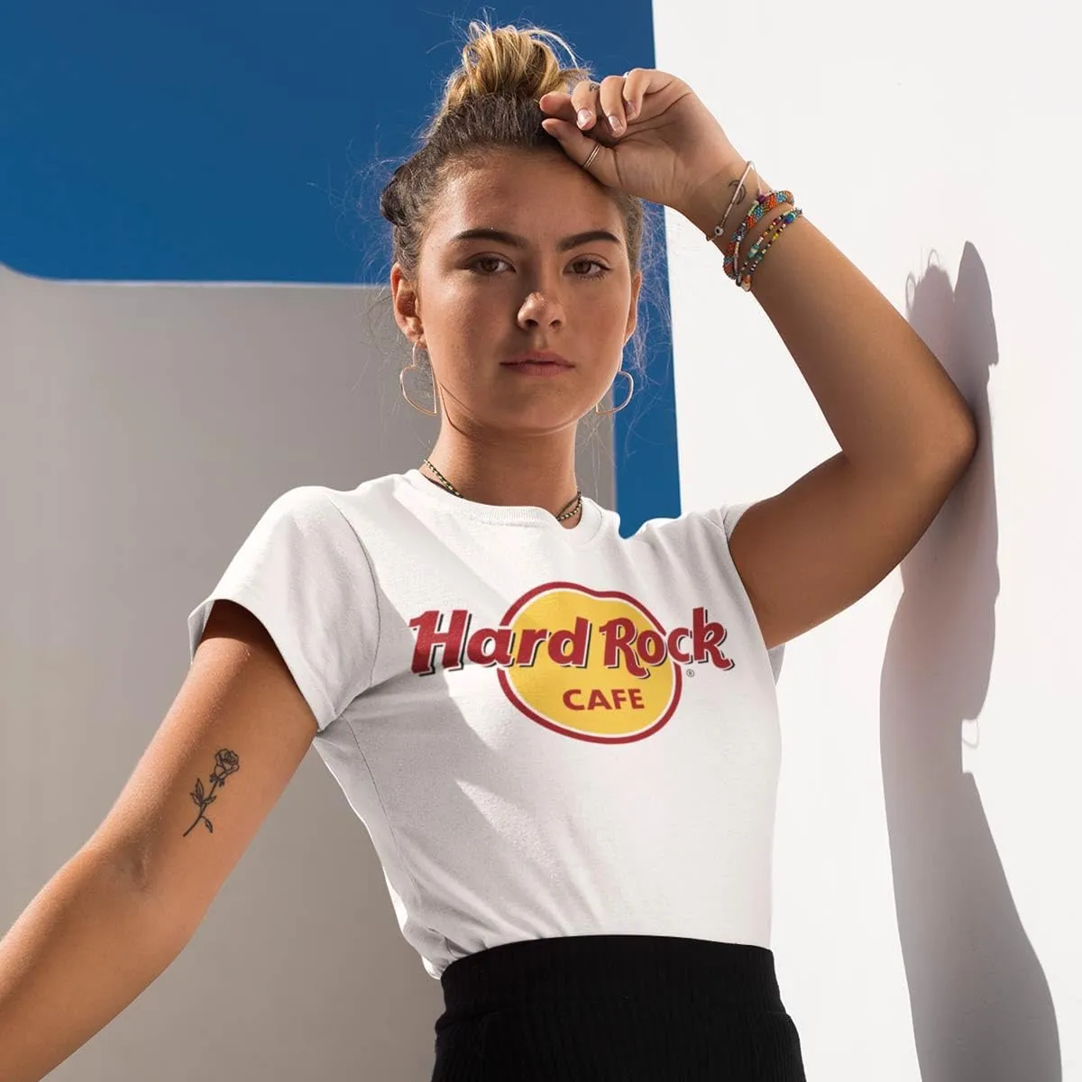 Hard Rock Ladies Classic White Tee Logo