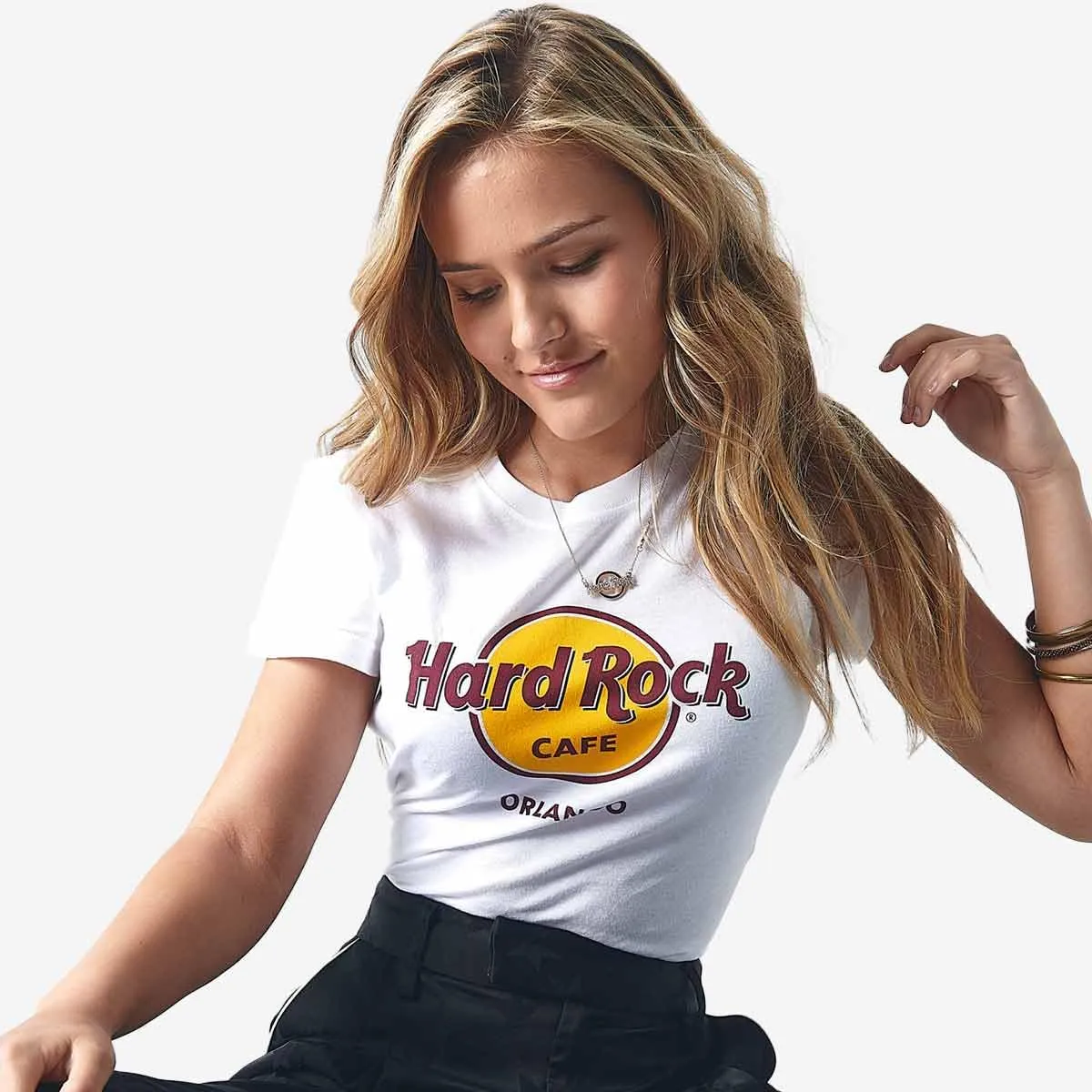 Hard Rock Ladies Classic White Tee Logo