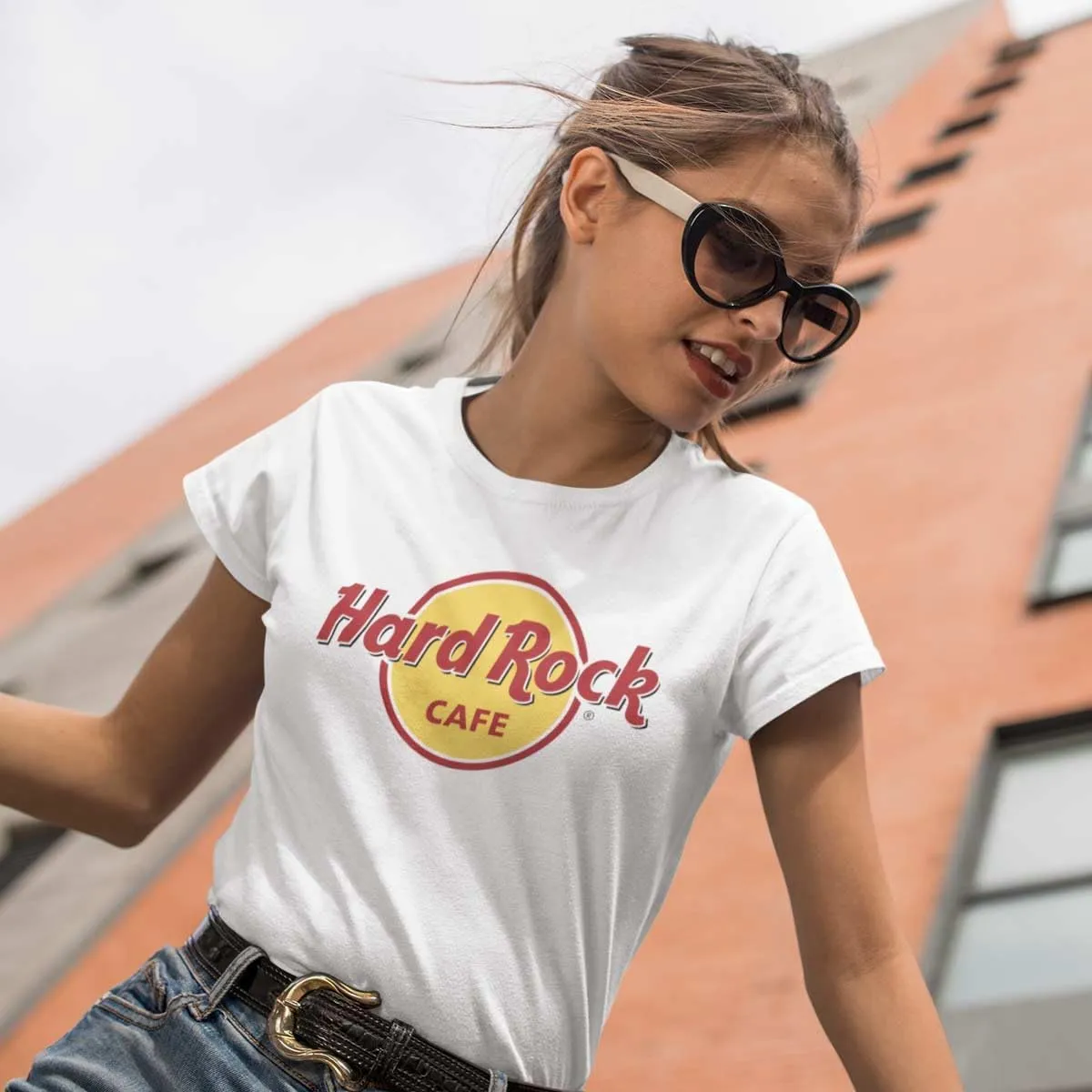 Hard Rock Ladies Classic White Tee Logo