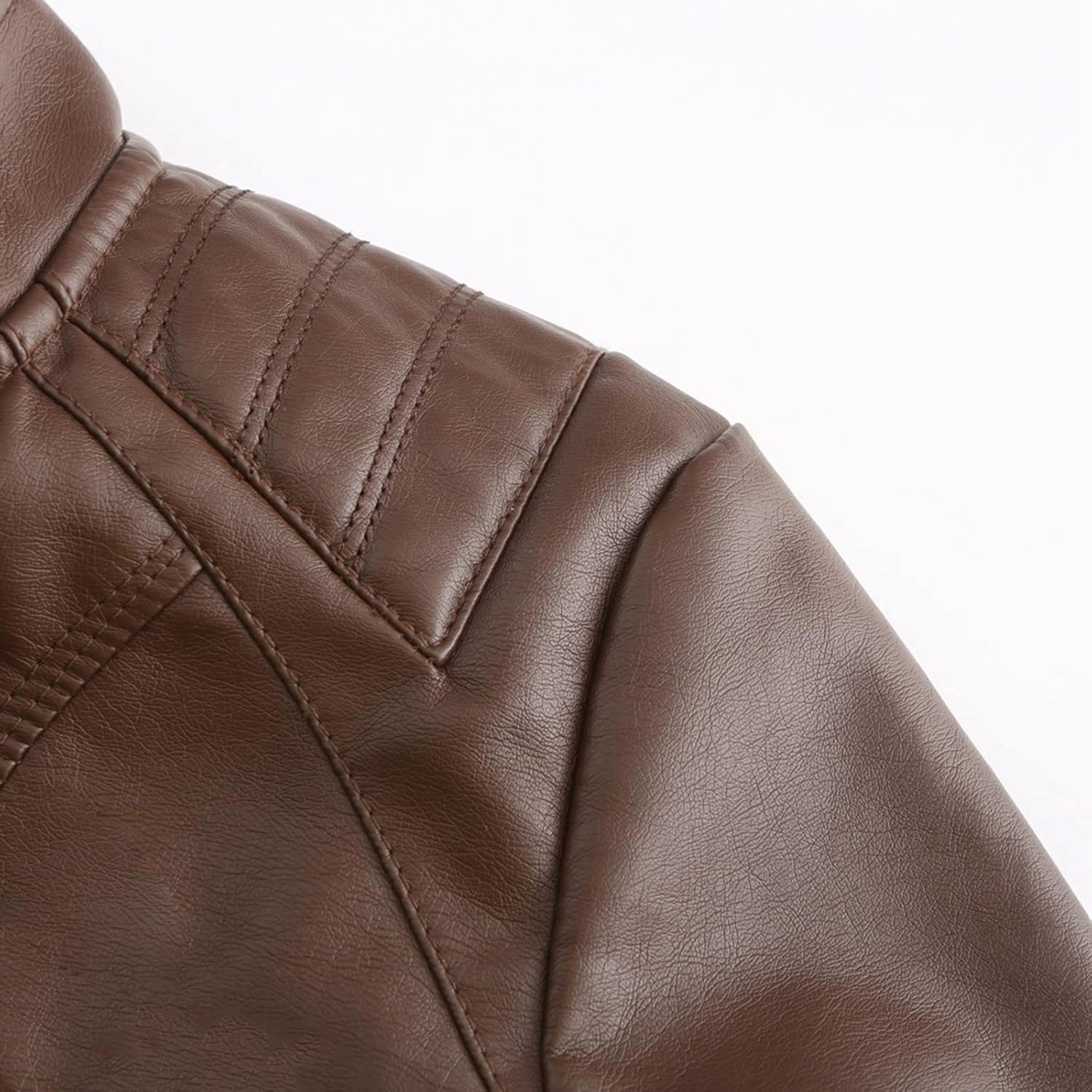 Hasta Faux Leather Jacket Crop Plus Size Women Slim Fit Motorcycle Bike Coat Stand Collar Zip Pocket Short Pleather Jacket