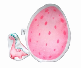 Hatching Dino Egg Plush w/baby dino - Pink