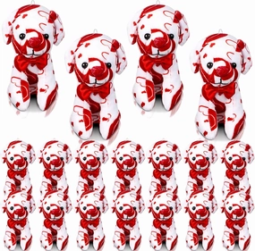 Haull 18 Pcs Valentine Heart Shaped Stuffed Animals Dogs Bulk Gifts Plush Dogs Bulk Mini Soft Stuffed Toys Small Cute Plush Dogs 4" for Kids Adults Party Favors Home(Heart)