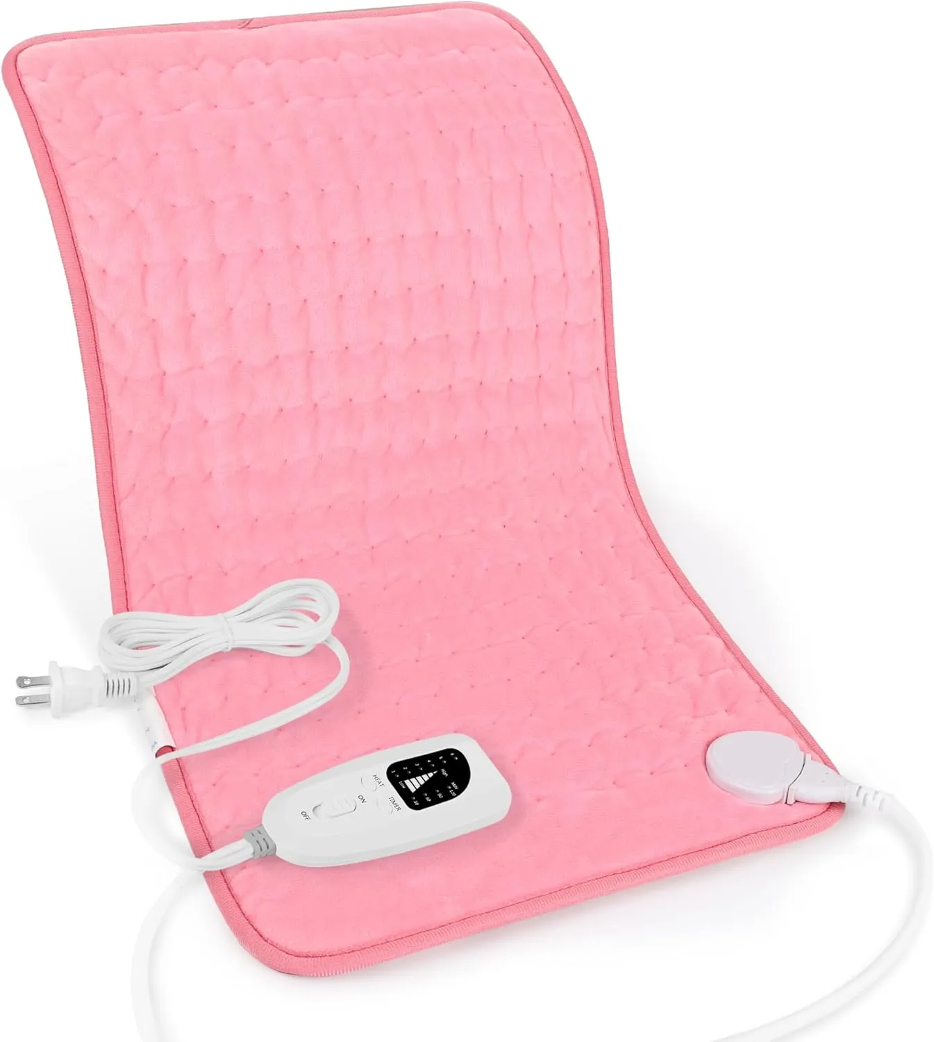 Heating Pad,Electric Heating Pads for Back,Hot Heated Pad for Abdomen,Shoulder,Knee,Multiple Temp and Auto Shut Off(Baby Pink,12''×24'')