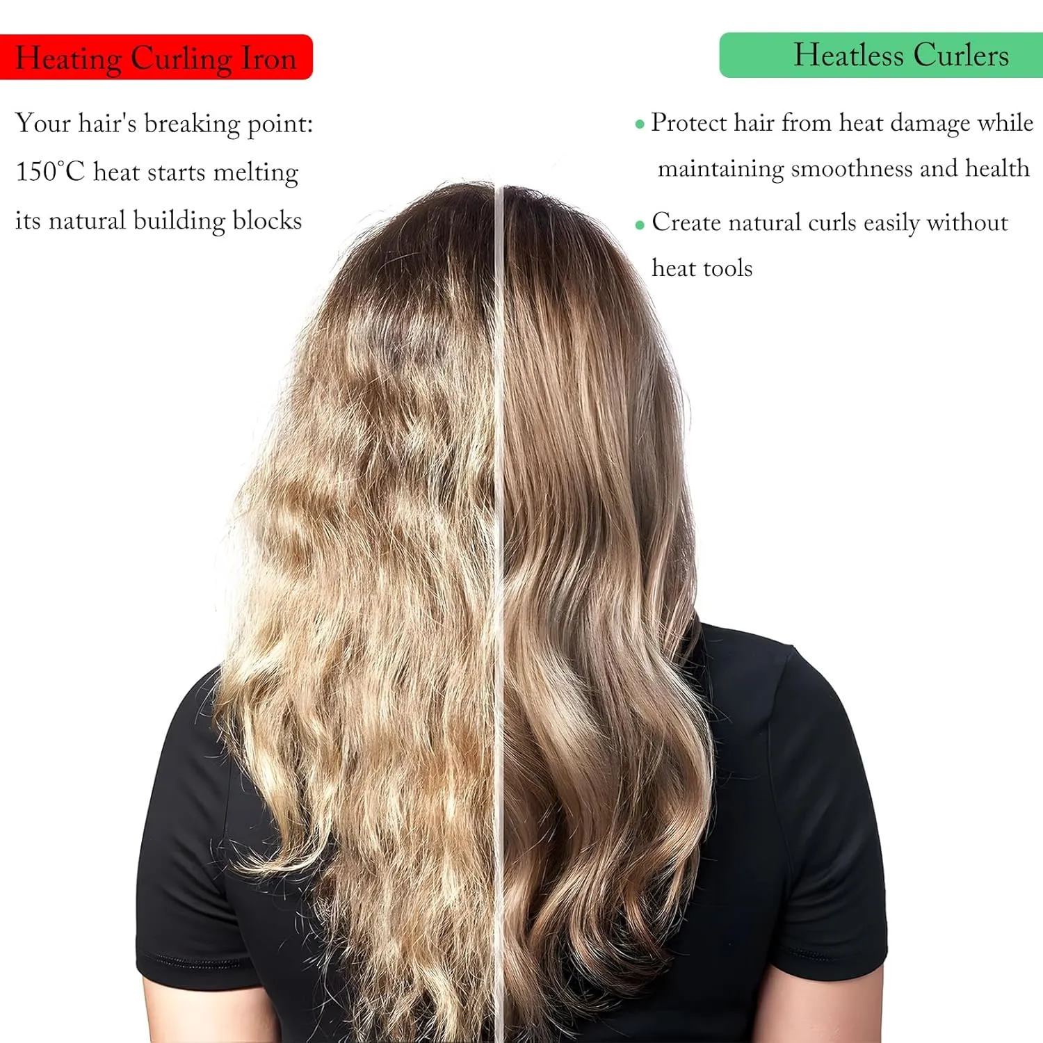 Heatless Velvet Hair Curlers for Long Hair – No Heat Overnight Curling Rod Headband to Sleep In for Heatless Curls with Scrunchies & Clip, Wake Up to Soft Beach Waves (Pink, Pack of 1)